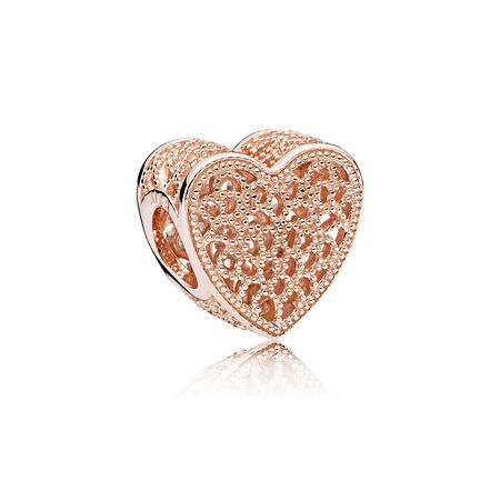 pandora filigran & beaded heart berlock 781811