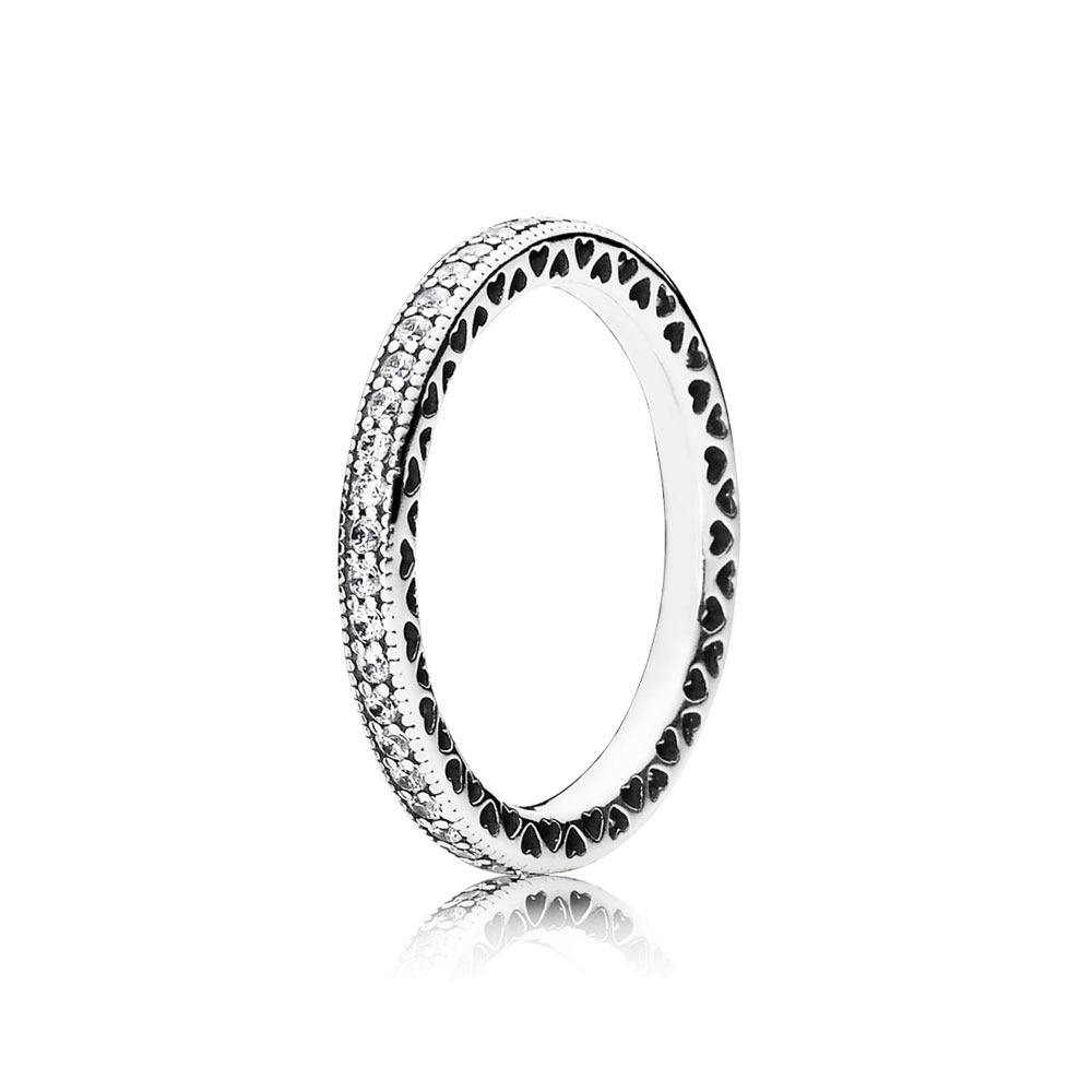 pandora sparkle & hearts ring 190963cz